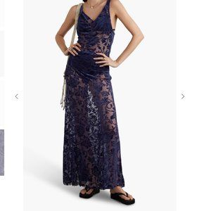 Norma Kamali Eloise flocked stretch-tulle maxi dress